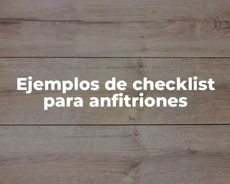 Ejemplos de checklist para anfitriones