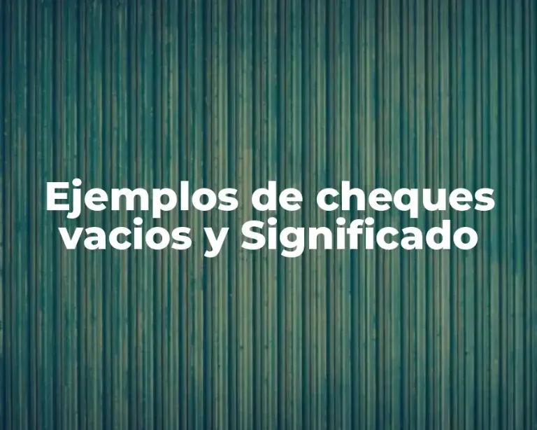 Ejemplos de cheques vacios y Significado