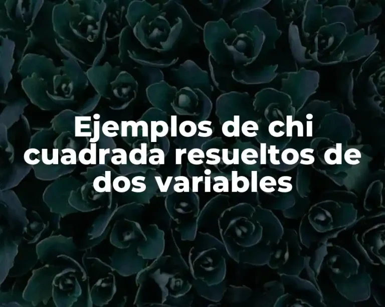 Ejemplos de chi cuadrada resueltos de dos variables