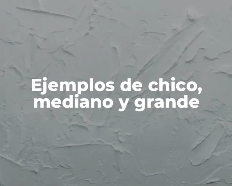 Ejemplos de chico, mediano y grande
