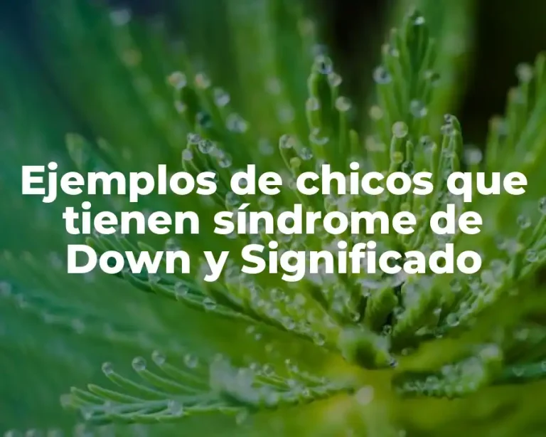Ejemplos de chicos que tienen síndrome de Down y Significado
