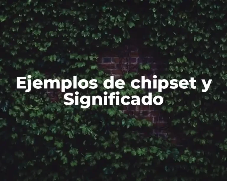 Ejemplos de chipset y Significado