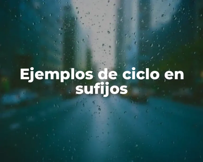 Ejemplos de ciclo en sufijos