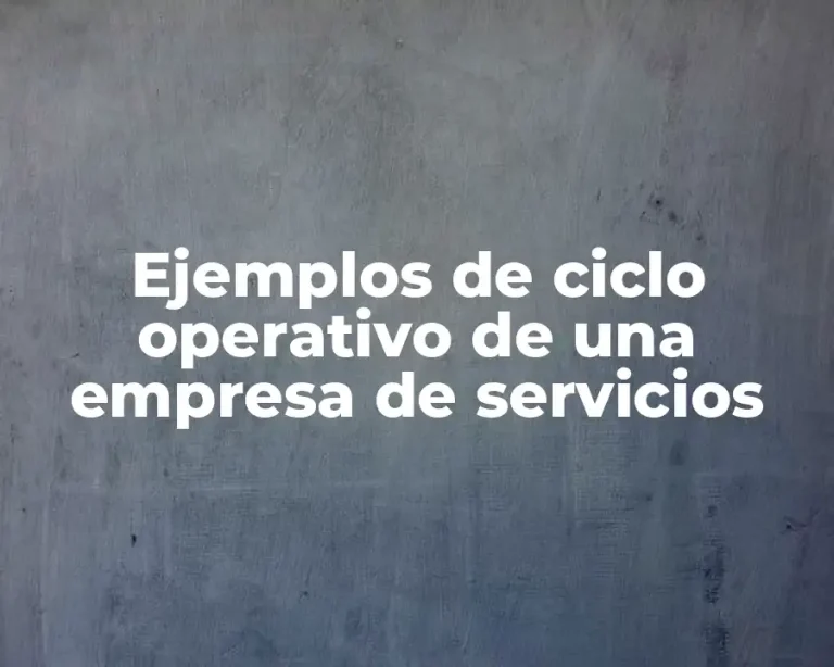 Ejemplos de ciclo operativo de una empresa de servicios