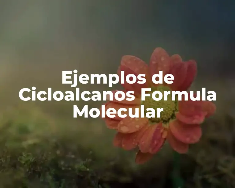 Ejemplos de Cicloalcanos Formula Molecular
