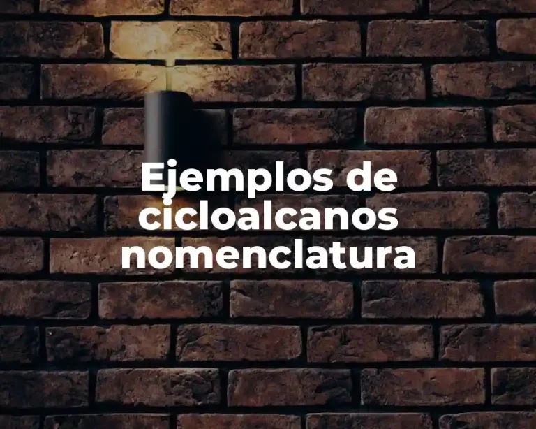 Ejemplos de cicloalcanos nomenclatura