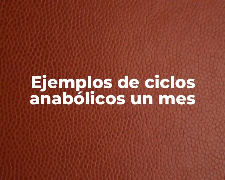 Ejemplos de ciclos anabólicos un mes