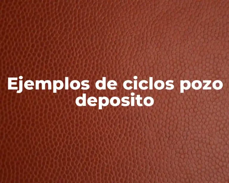 Ejemplos de ciclos pozo deposito