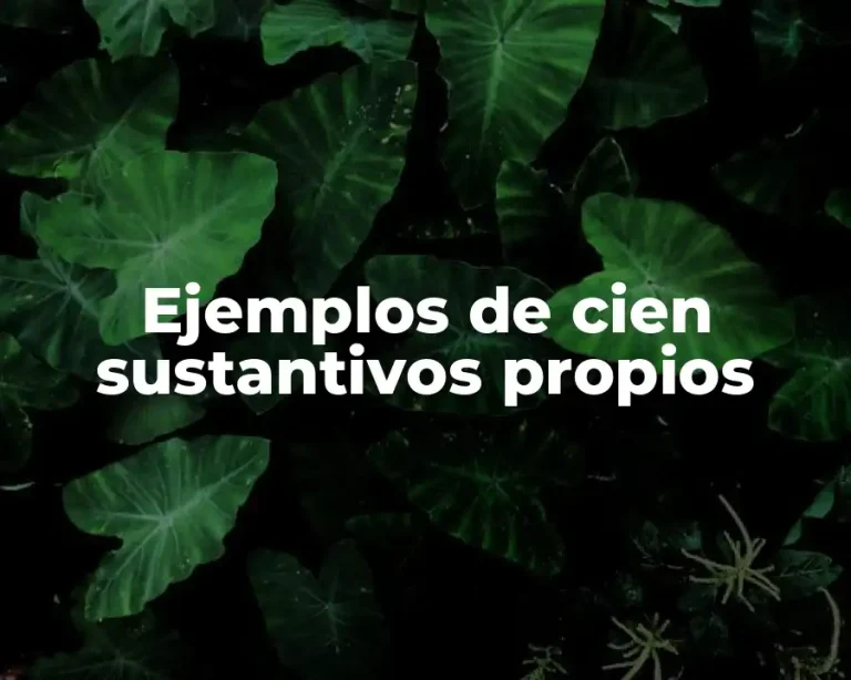 Ejemplos de cien sustantivos propios