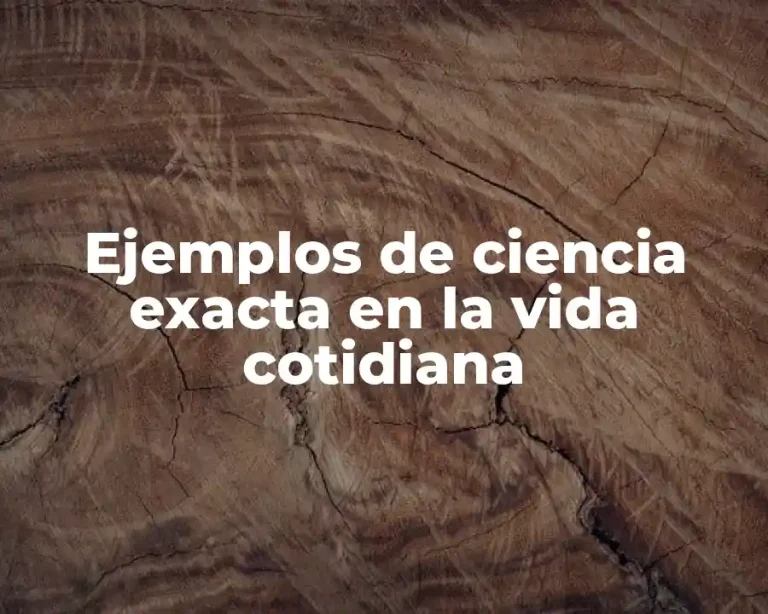 Ejemplos de ciencia exacta en la vida cotidiana