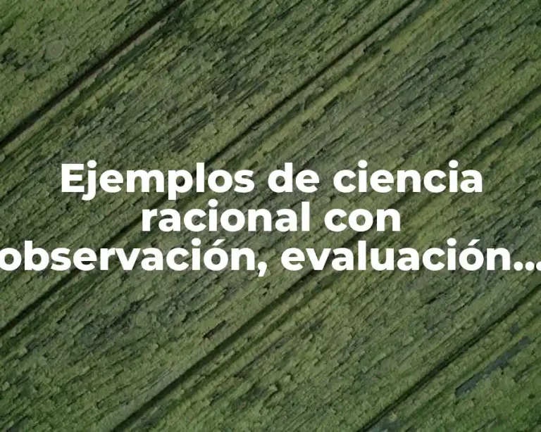 Ejemplos de ciencia racional con observación, evaluación y criterio y Significado