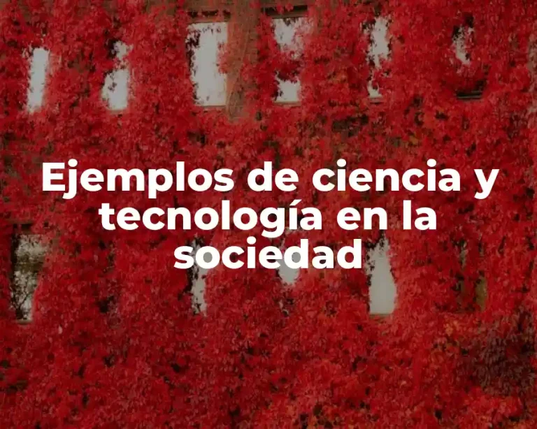 Ejemplos de ciencia y tecnología en la sociedad