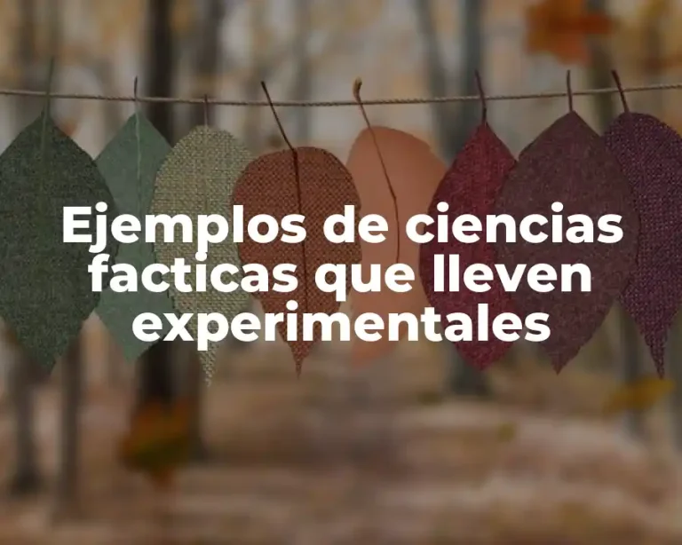 Ejemplos de ciencias facticas que lleven experimentales