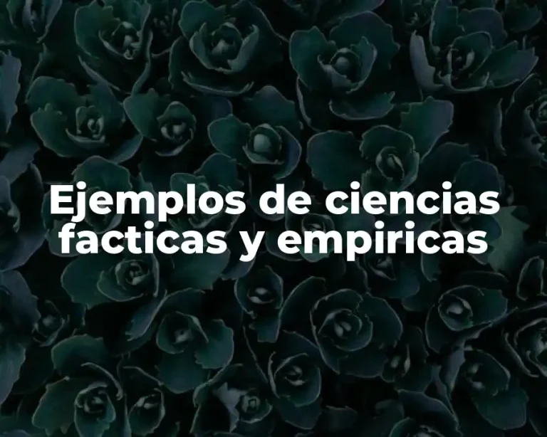 Ejemplos de ciencias facticas y empiricas