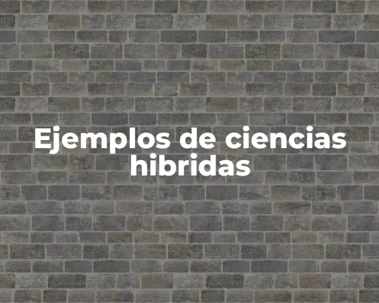 Ejemplos de ciencias hibridas