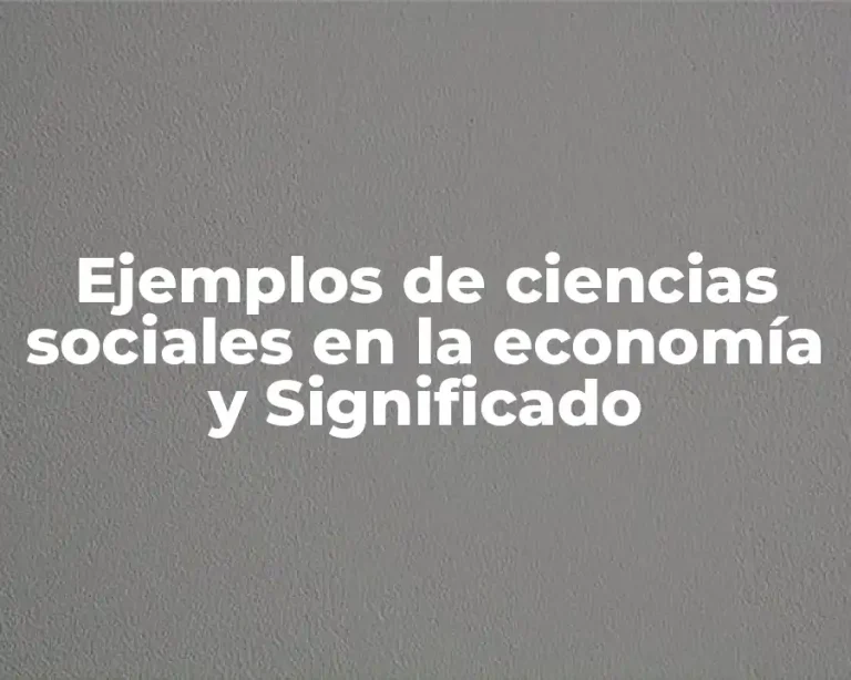 Ejemplos de ciencias sociales en la economía y Significado