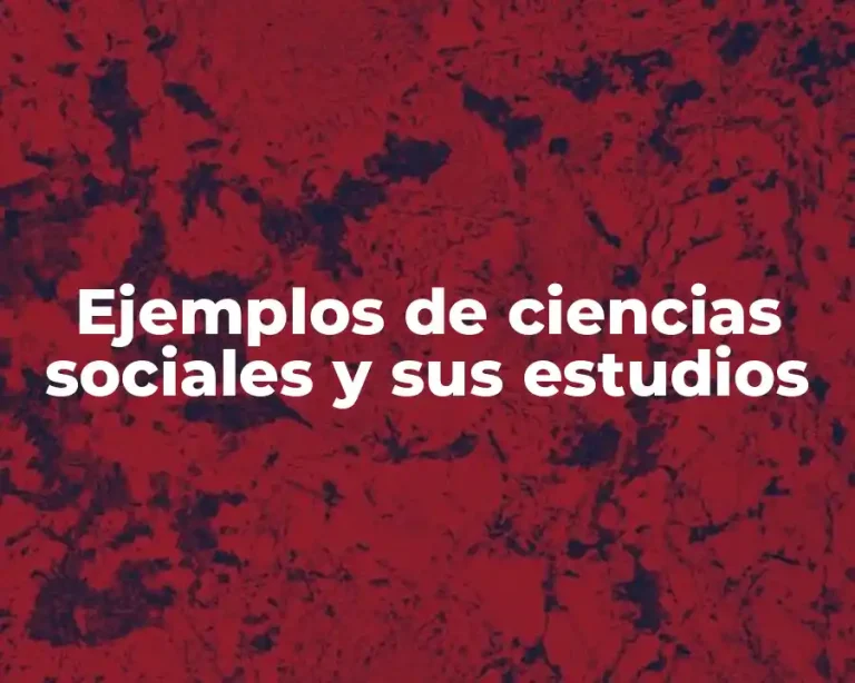 Ejemplos de ciencias sociales y sus estudios
