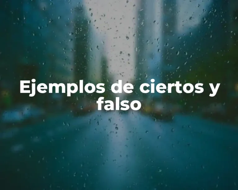 Ejemplos de ciertos y falso