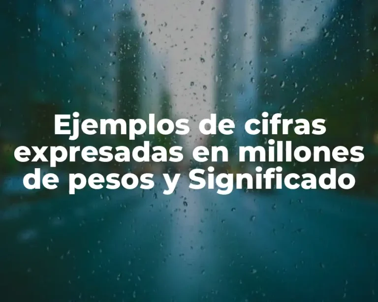 Ejemplos de cifras expresadas en millones de pesos y Significado
