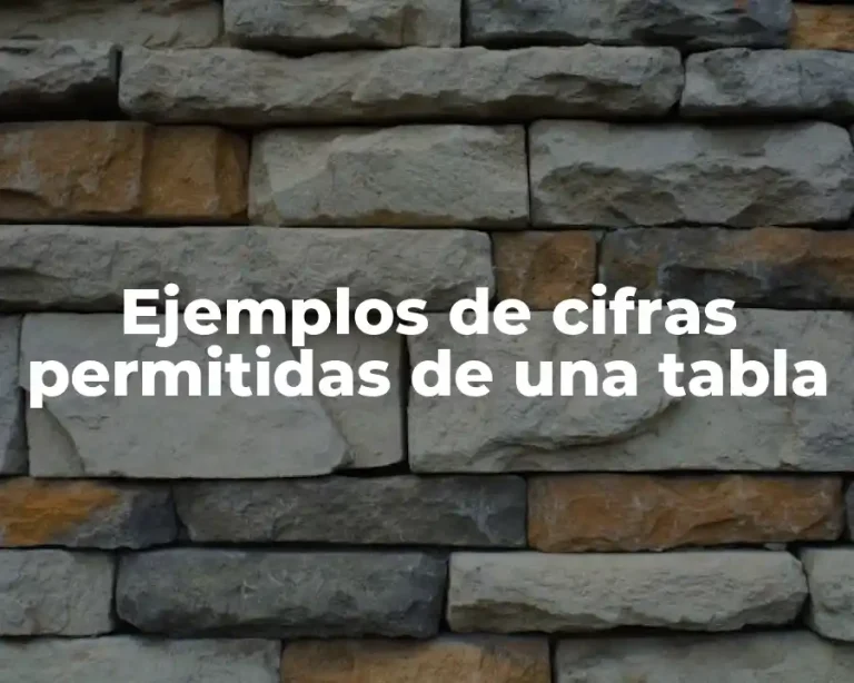 Ejemplos de cifras permitidas de una tabla