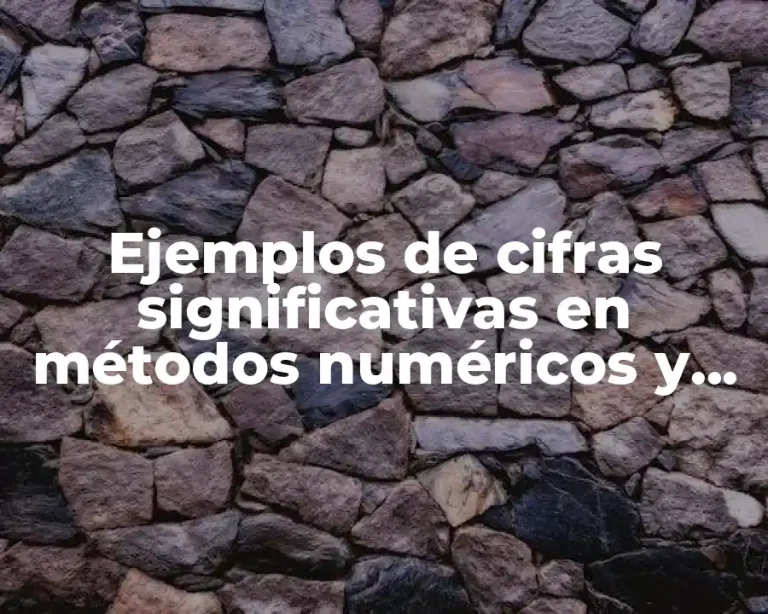Ejemplos de cifras significativas en métodos numéricos y Significado
