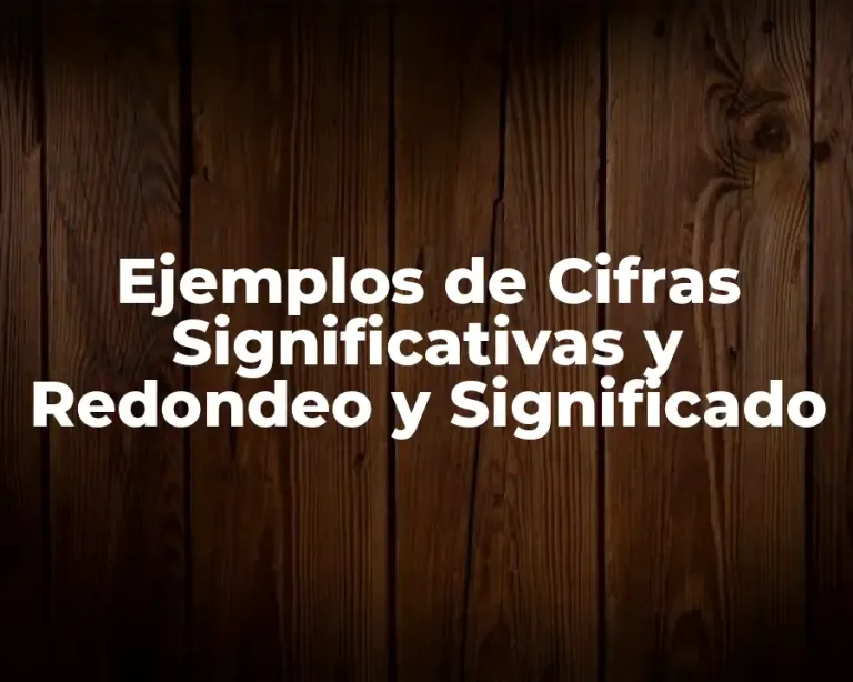 Ejemplos de Cifras Significativas y Redondeo y Significado