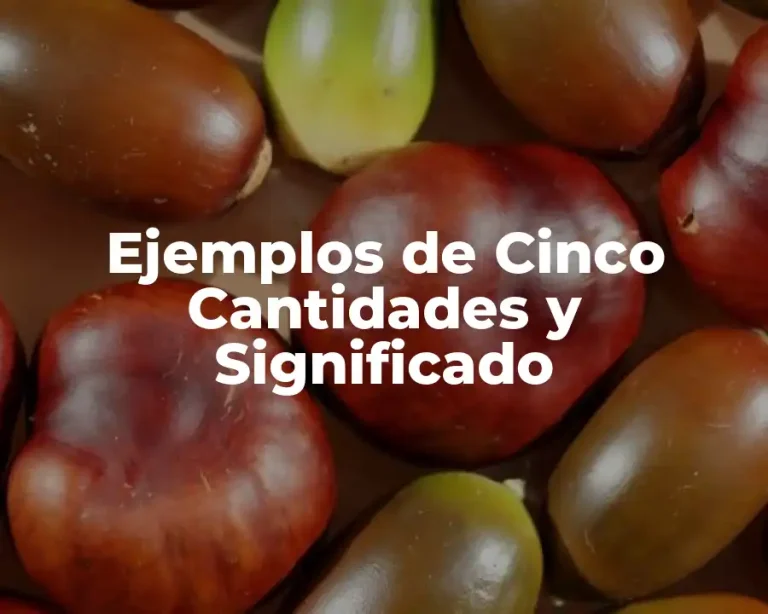 Ejemplos de Cinco Cantidades y Significado