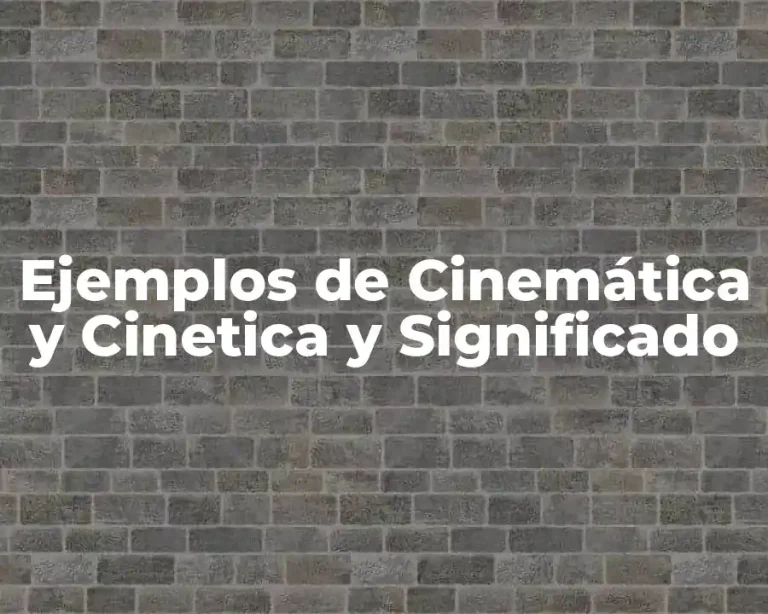 Ejemplos de Cinemática y Cinetica y Significado
