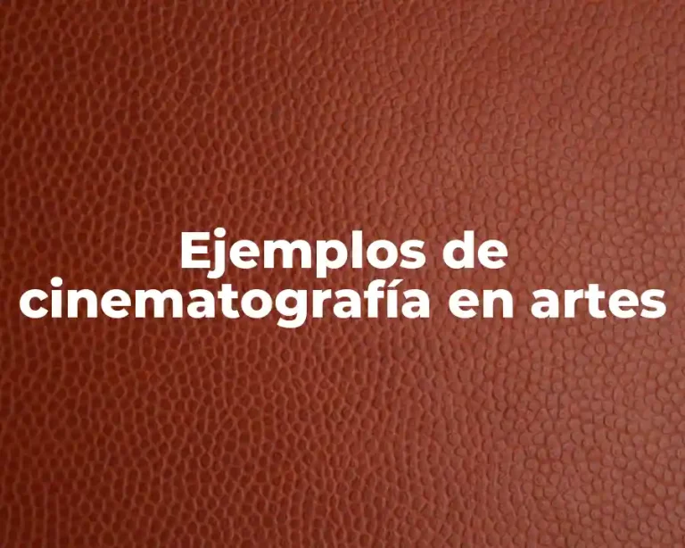 Ejemplos de cinematografía en artes