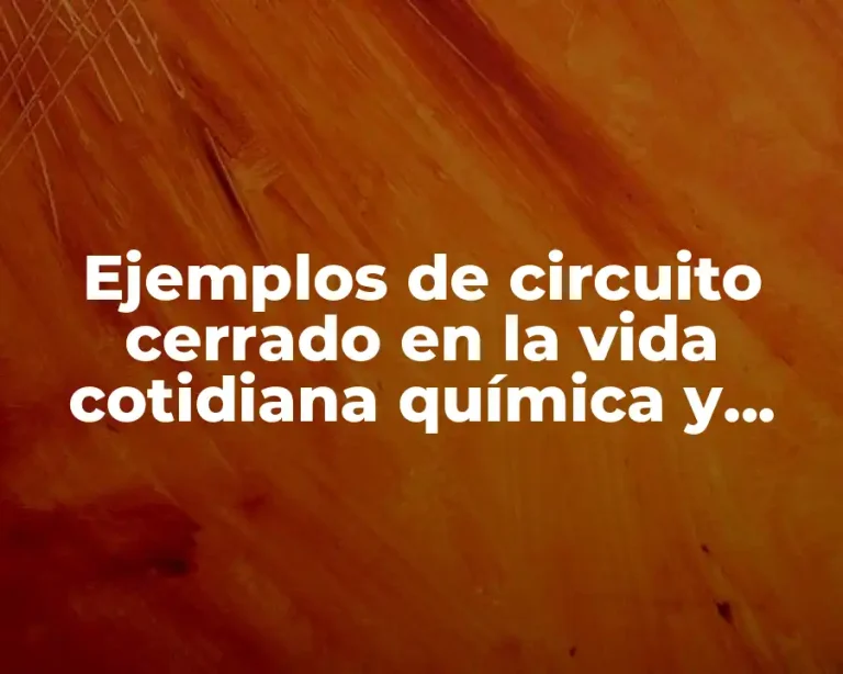 Ejemplos de circuito cerrado en la vida cotidiana química y Significado