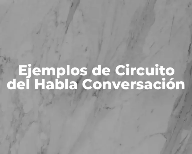 Ejemplos de Circuito del Habla Conversación