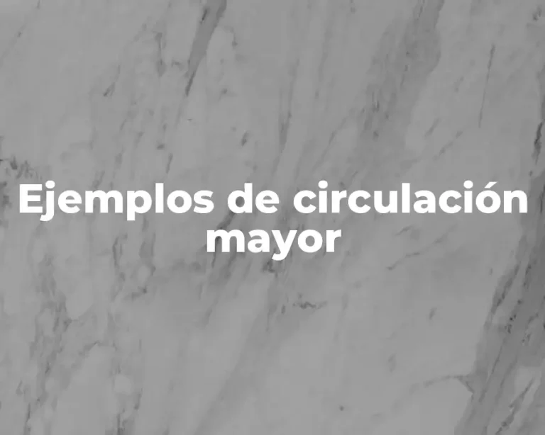 Ejemplos de circulación mayor