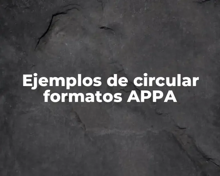 Ejemplos de circular formatos APPA