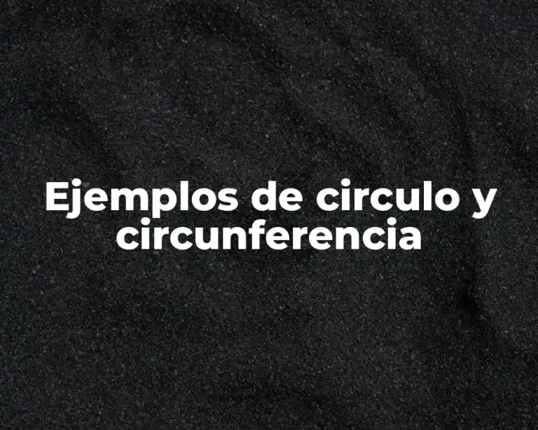 Ejemplos de circulo y circunferencia