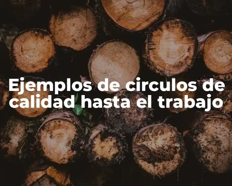 Ejemplos de circulos de calidad hasta el trabajo