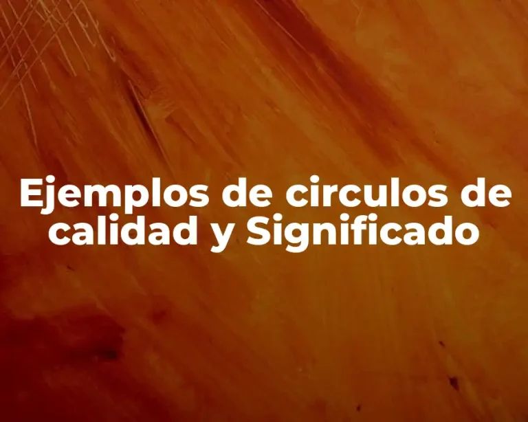 Ejemplos de circulos de calidad y Significado