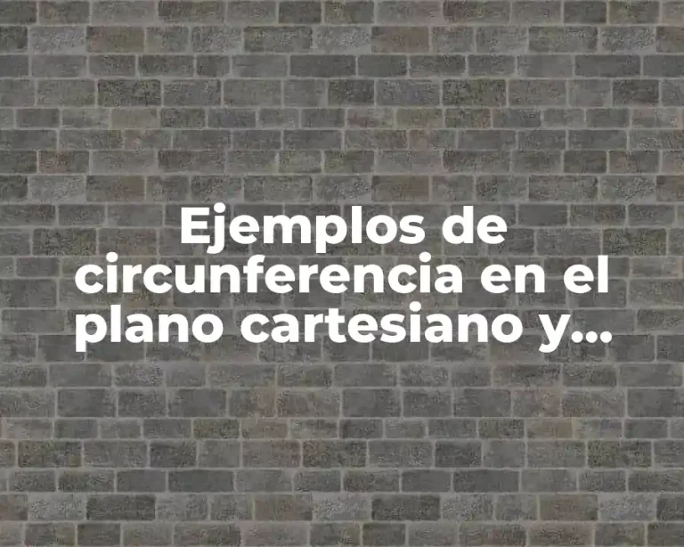 Ejemplos de circunferencia en el plano cartesiano y Significado