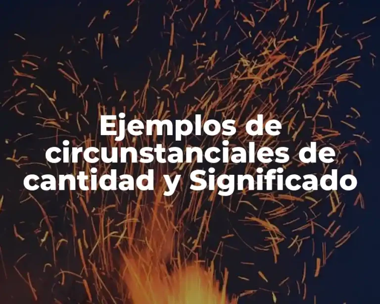 Ejemplos de circunstanciales de cantidad y Significado