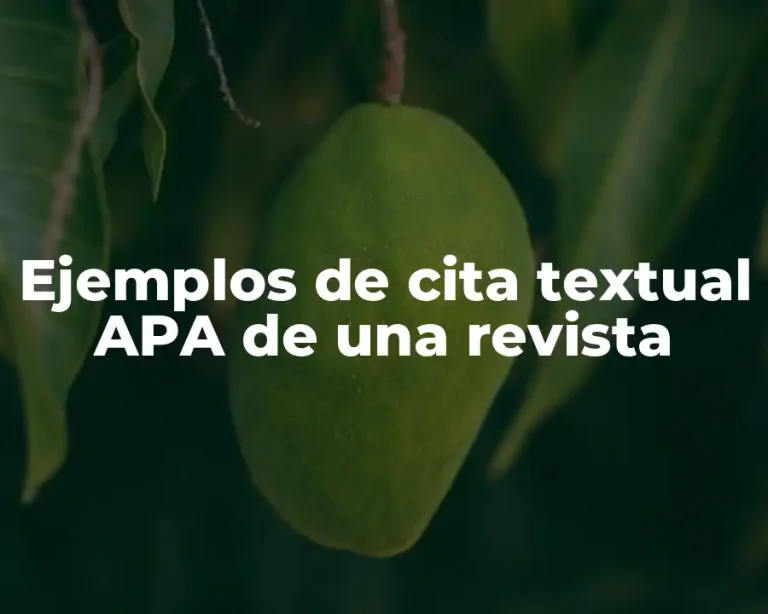 Ejemplos de cita textual APA de una revista