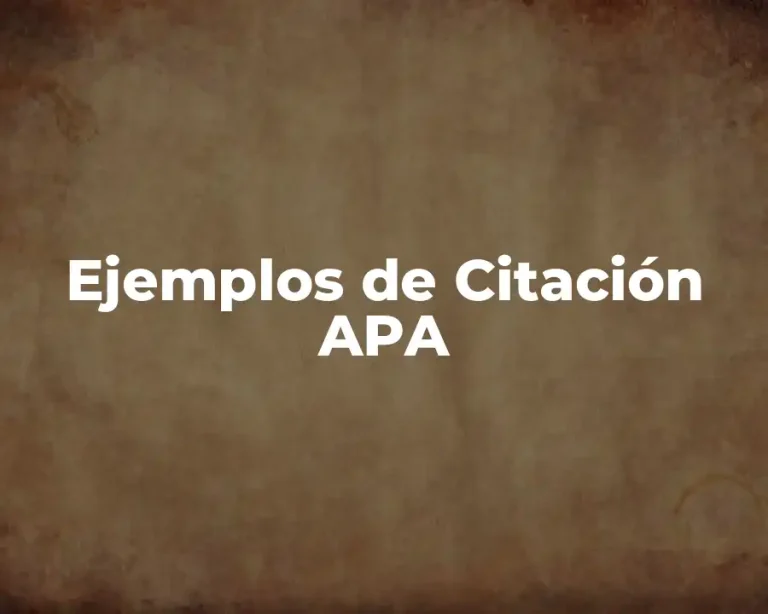 Ejemplos de Citación APA