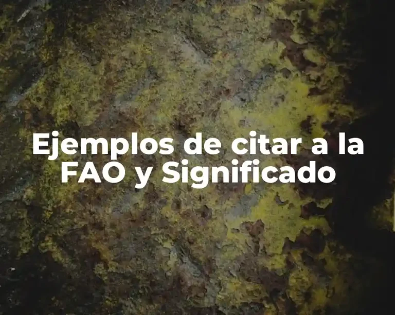 Ejemplos de citar a la FAO y Significado