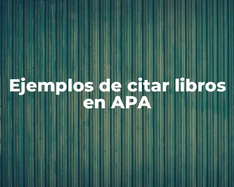 Ejemplos de citar libros en APA