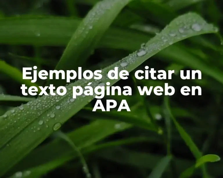 Ejemplos de citar un texto página web en APA