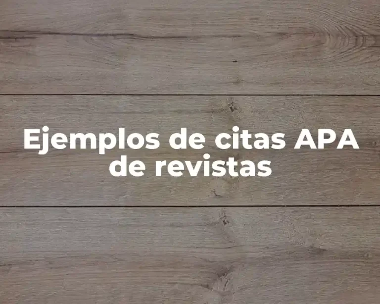 Ejemplos de citas APA de revistas