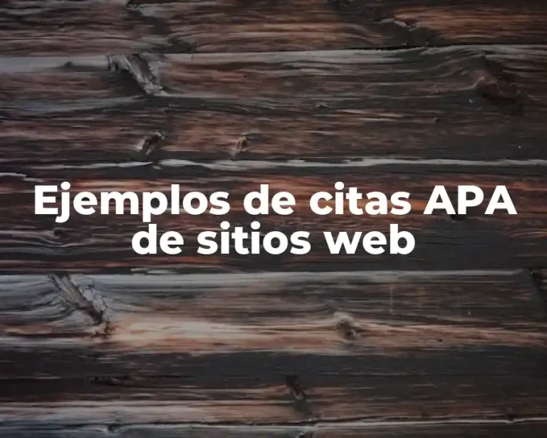 Ejemplos de citas APA de sitios web