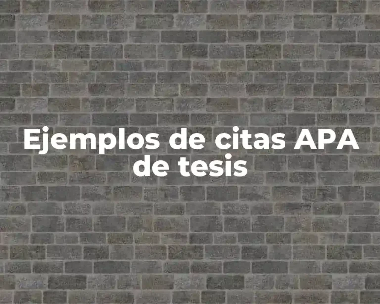 Ejemplos de citas APA de tesis