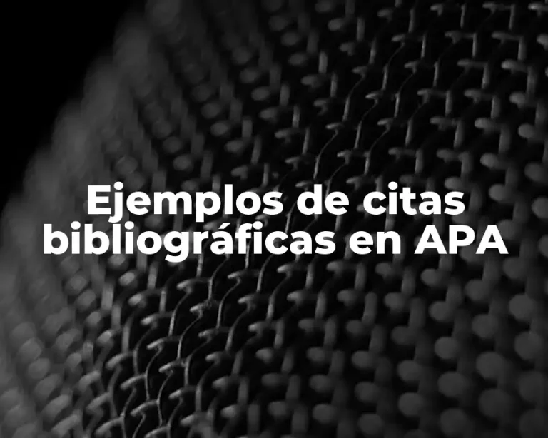Ejemplos de citas bibliográficas en APA