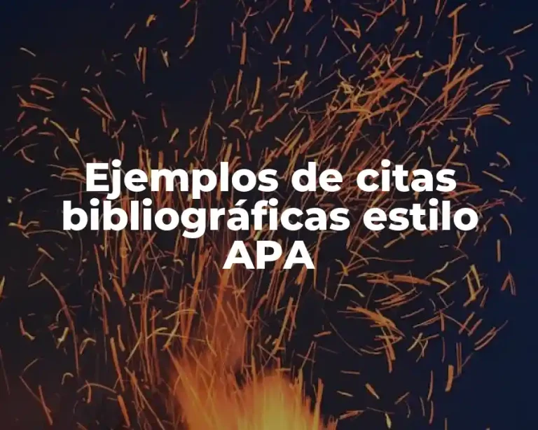 Ejemplos de citas bibliográficas estilo APA