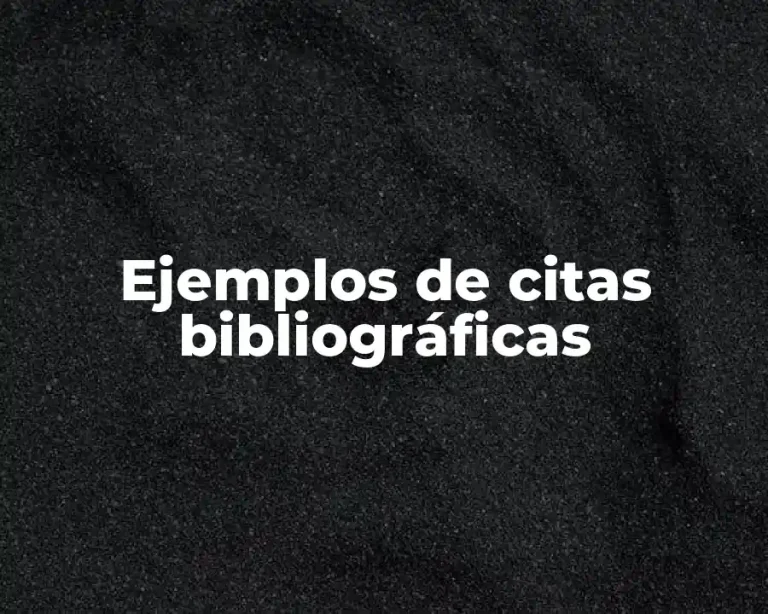 Ejemplos de citas bibliográficas