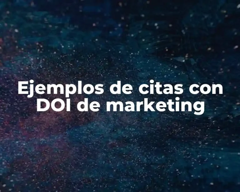 Ejemplos de citas con DOI de marketing